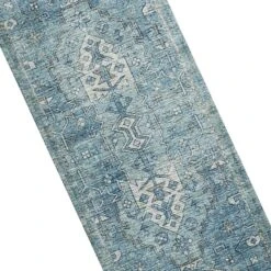 (B721) Found & Fable Alana Blue Medallion Runner, 2x7 -Modern Decor Shop b721 found fable alana blue medallion runner 2x7 4