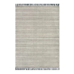 (B723) Crosby St Lorre Neutral Flatweave Area Rug, 5x7