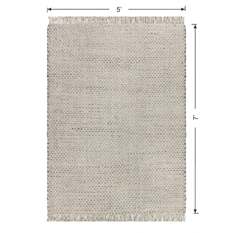 (B724) Ty Pennington Topher Neutral Flatweave Area Rug, 5x7 5 (B724) Ty Pennington Topher Neutral Flatweave Area Rug, 5x7 - Image 5
