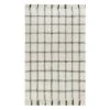 (B725) Black & White Plaid Accent Rug, 3x5