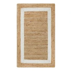 (B728) Kinsey Natural Border Accent Rug, 3x5