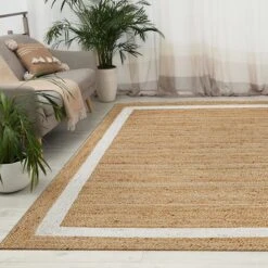 (B728) Kinsey Natural Border Accent Rug, 3x5 -Modern Decor Shop b728 kinsey natural border accent rug 3x5 6