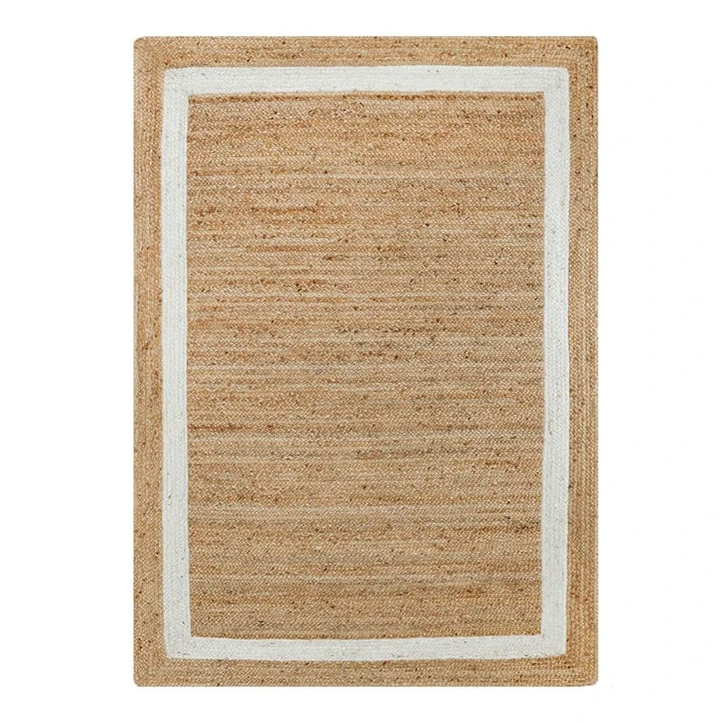 (B728) Kinsey Natural Border Area Rug, 5x7 1 (B728) Kinsey Natural Border Area Rug, 5x7