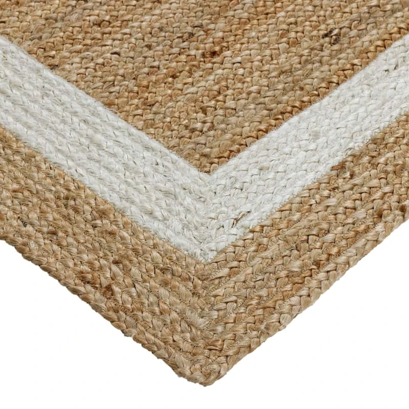 (B728) Kinsey Natural Border Area Rug, 5x7 2 (B728) Kinsey Natural Border Area Rug, 5x7 - Image 2