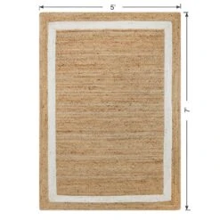 (B728) Kinsey Natural Border Area Rug, 5x7 10 (B728) Kinsey Natural Border Area Rug, 5x7 -Modern Decor Shop b728 kinsey natural border area rug 5x7 5