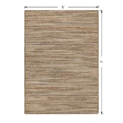 (B729) Ty Pennington Kensie Natural Striped Jute Area Rug, 5x7 -Modern Decor Shop b729 ty pennington kensie natural striped jute area rug 5x7 5