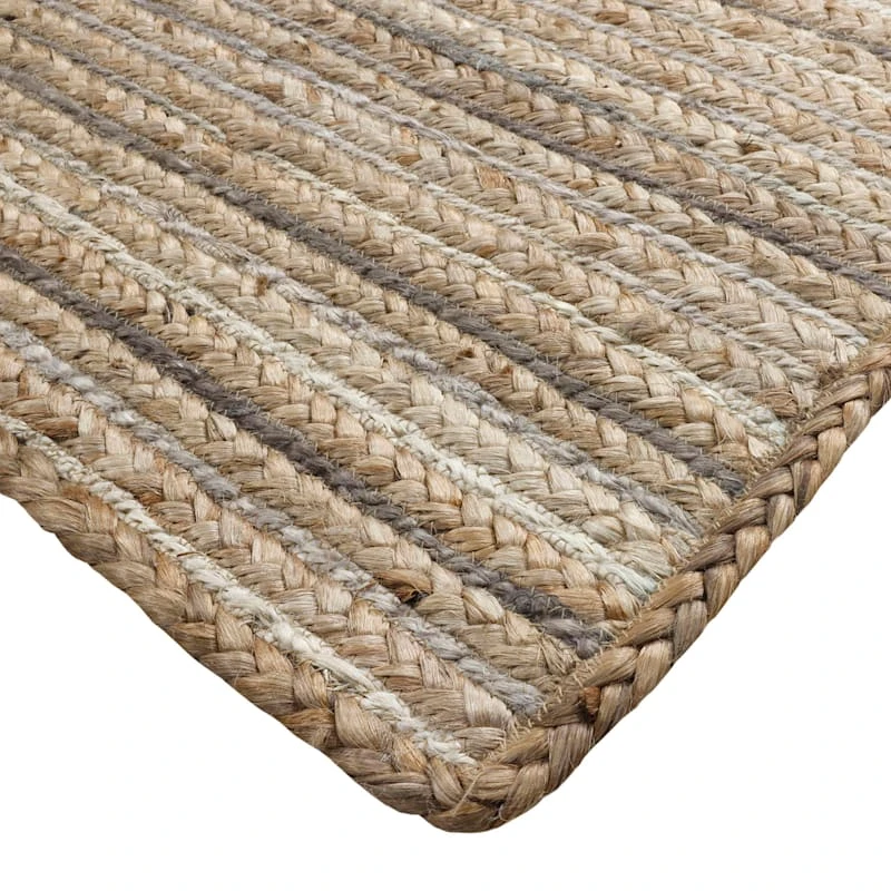 (B729) Ty Pennington Kensie Natural Striped Jute Area Rug, 8x10 2 (B729) Ty Pennington Kensie Natural Striped Jute Area Rug, 8x10 - Image 2