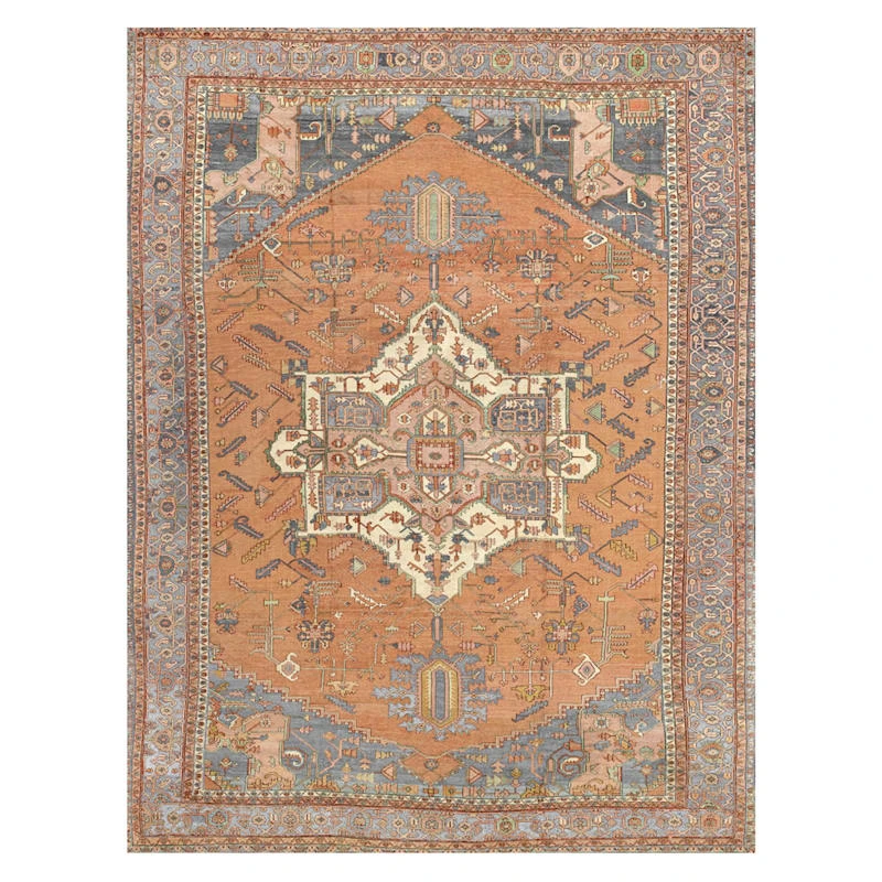 (B755) Honeybloom Aria Orange Multicolor Medallion Area Rug, 5x7 1 (B755) Honeybloom Aria Orange Multicolor Medallion Area Rug, 5x7