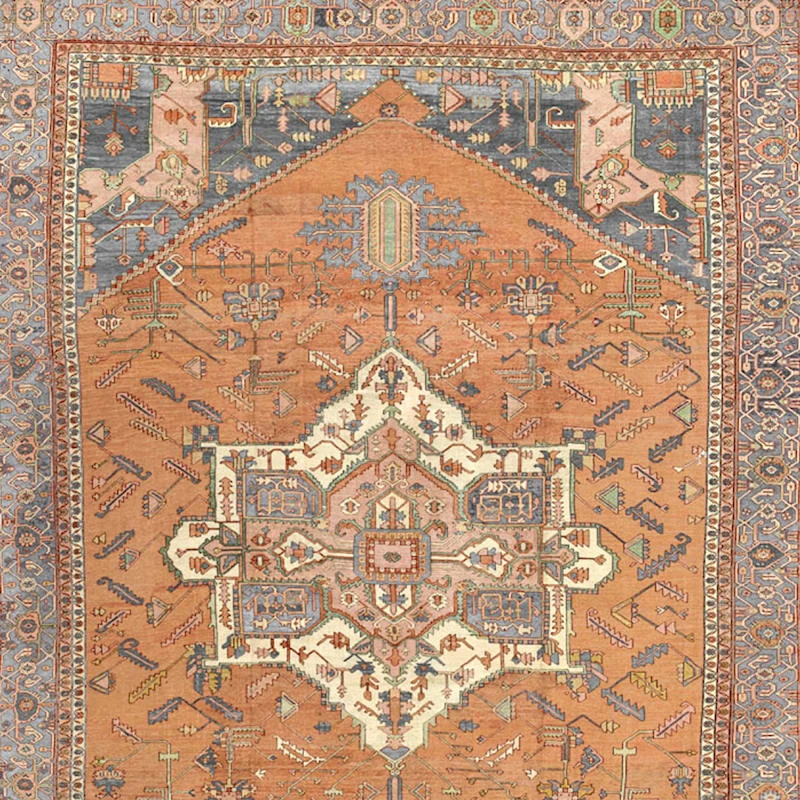 (B755) Honeybloom Aria Orange Multicolor Medallion Area Rug, 5x7 2 (B755) Honeybloom Aria Orange Multicolor Medallion Area Rug, 5x7 - Image 2