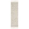 (B776) Reese Ivory Diamond Design Fringe Runner, 2x7