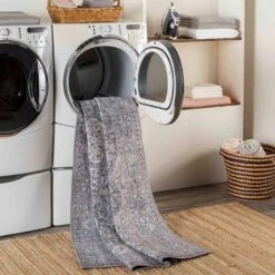 (B785) Colin Blue Medallion Washable Area Rug, 5x7 -Modern Decor Shop b785 colin blue medallion washable area rug 5x7 5