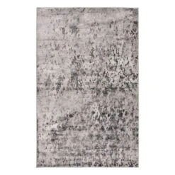 (B789) Crosby St Adore Black & Grey Abstract Area Rug, 5x7