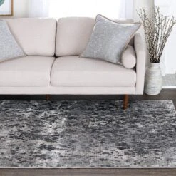 (B789) Crosby St Adore Black & Grey Abstract Area Rug, 5x7 -Modern Decor Shop b789 crosby st adore black grey abstract area rug 5x7 8