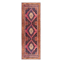 (B794) Amelie Multicolor Medallion Washable Runner, 2x7