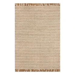 (B821) Crosby St Moore Natural Herringbone Area Rug, 5x7