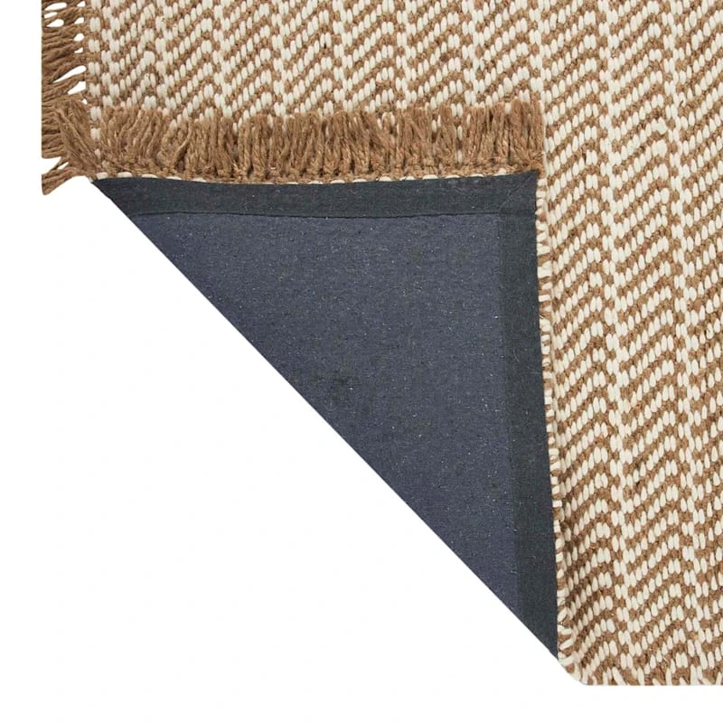(B821) Crosby St Moore Natural Herringbone Area Rug, 5x7 3 (B821) Crosby St Moore Natural Herringbone Area Rug, 5x7 - Image 3