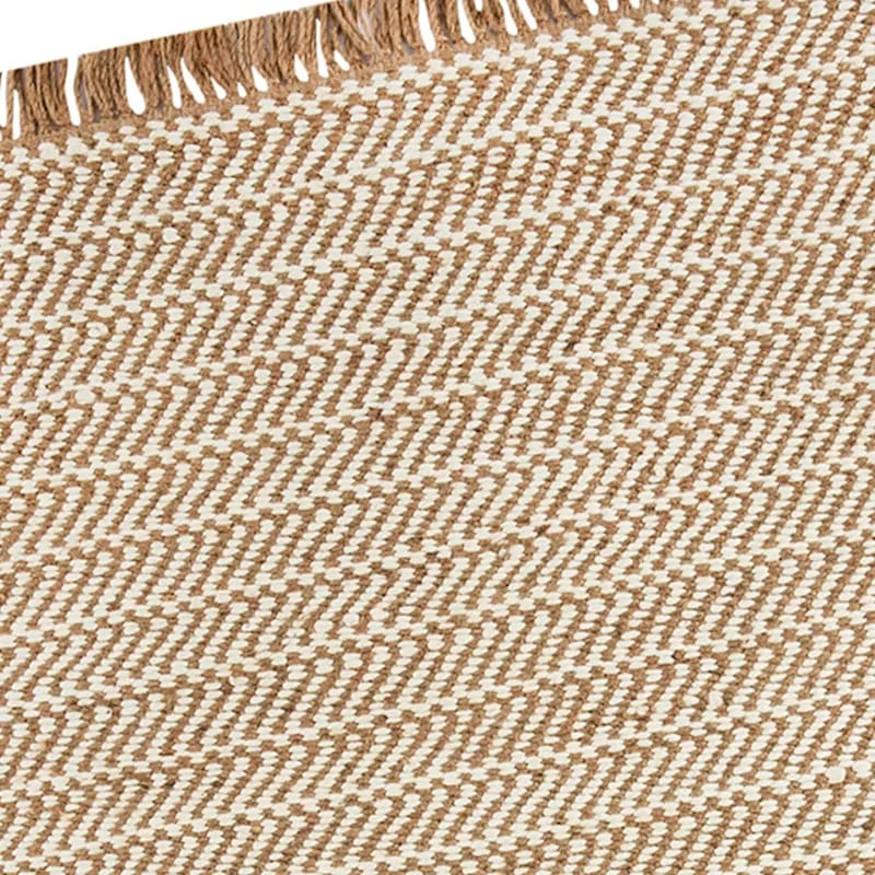 (B821) Crosby St Moore Natural Herringbone Area Rug, 5x7 4 (B821) Crosby St Moore Natural Herringbone Area Rug, 5x7 - Image 4