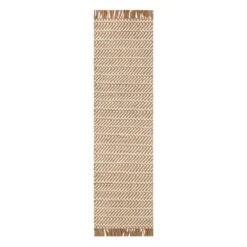 (B821) Crosby St Moore Natural Herringbone Runner, 2x7