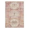 (B826) Red & Pink Tribal Patterned Washable Area Rug, 5x7