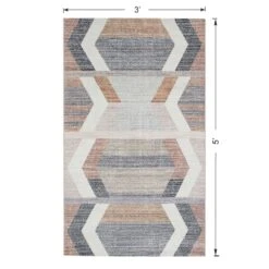 (B827) Arrow Multicolor Washable Accent Rug, 3x5 -Modern Decor Shop b827 arrow multicolor washable accent rug 3x5 6