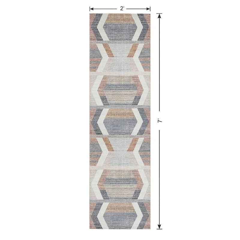 (B827) Arrow Multicolor Washable Runner, 2x7 6 (B827) Arrow Multicolor Washable Runner, 2x7 - Image 6