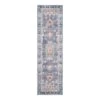 (B828) Blue Floral Medallion Washable Runner, 2x7