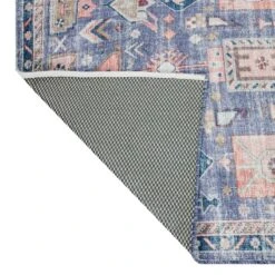 (B828) Blue Floral Medallion Washable Runner, 2x7 8 (B828) Blue Floral Medallion Washable Runner, 2x7 -Modern Decor Shop b828 blue floral medallion washable runner 2x7 3