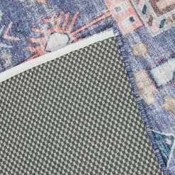 (B828) Blue Floral Medallion Washable Runner, 2x7 9 (B828) Blue Floral Medallion Washable Runner, 2x7 -Modern Decor Shop b828 blue floral medallion washable runner 2x7 4