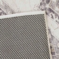 (B829) Grey & White Floral Washable Accent Rug, 3x5 -Modern Decor Shop b829 grey white floral washable accent rug 3x5 4