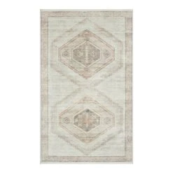 (B830) Pink Multicolor Tribal Washable Accent Rug, 3x5