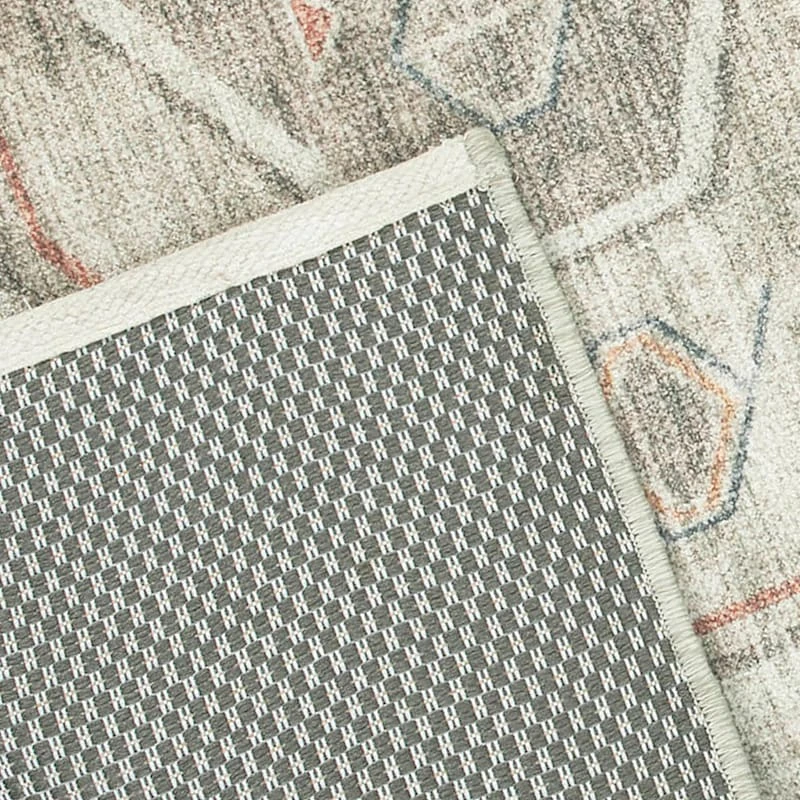 (B830) Pink Multicolor Tribal Washable Area Rug, 8x10 5 (B830) Pink Multicolor Tribal Washable Area Rug, 8x10 - Image 5