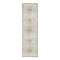 (B830) Pink Multicolor Tribal Washable Runner, 2x7