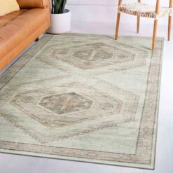 (B830) Pink Multicolor Tribal Washable Runner, 2x7 -Modern Decor Shop b830 pink multicolor tribal washable runner 2x7 6