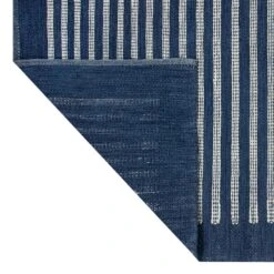 (B856) Honeybloom Roka Blue & White Striped Area Rug, 8x10 7 (B856) Honeybloom Roka Blue & White Striped Area Rug, 8x10 -Modern Decor Shop b856 honeybloom roka blue white striped area rug 8x10 3