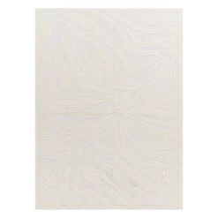 B861 Lyna Zebra High Low Ivory Washable Area Rug 5X7