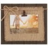 Blackwash With Burlap Backer & Bow Clip Tabletop Photo Frame, 4x6