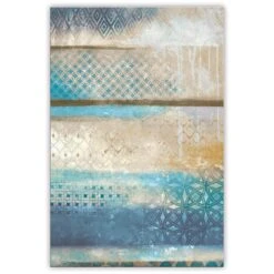 Blue & Gold Brushed Ornate Canvas Wall Art, 24x36