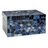 Blue Mosaic Glass Decorative Box, 8"