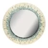Blue Mother Of Pearl Framed Round Wall Mirror, 30"