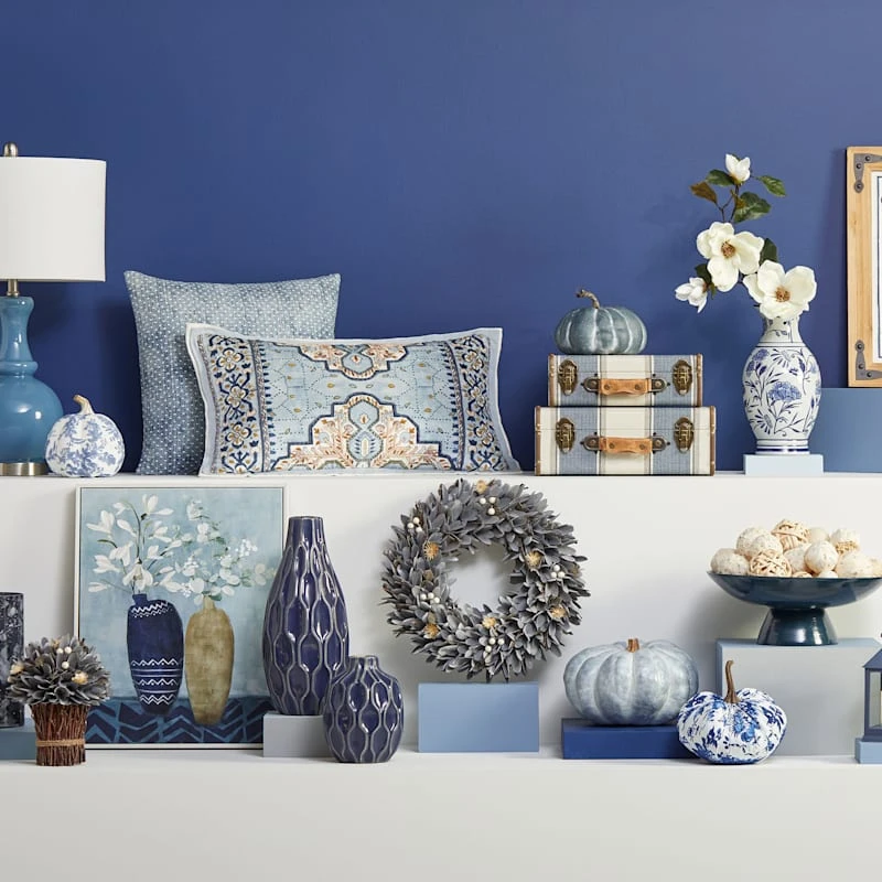 Modern Decor Shop -Modern Decor Shop blue spun bamboo bowl 12 2