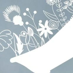 Blue & White Floral Bathtub Wall Art, 8x10 -Modern Decor Shop blue white floral bathtub wall art 8x10 3