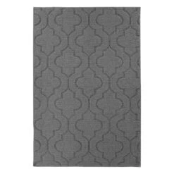Brentwood Grey Double Quatrefoil Indoor & Outdoor Area Rug, 4x6