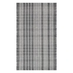 Brooklyn Black & Ivory Plaid Accent Rug, 2x4