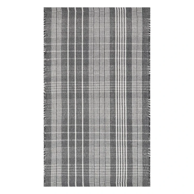 Brooklyn Black & Ivory Plaid Accent Rug, 2x4 1 Brooklyn Black & Ivory Plaid Accent Rug, 2x4