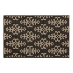 Brown & Ivory Floral Tufted Accent Rug, 27x45