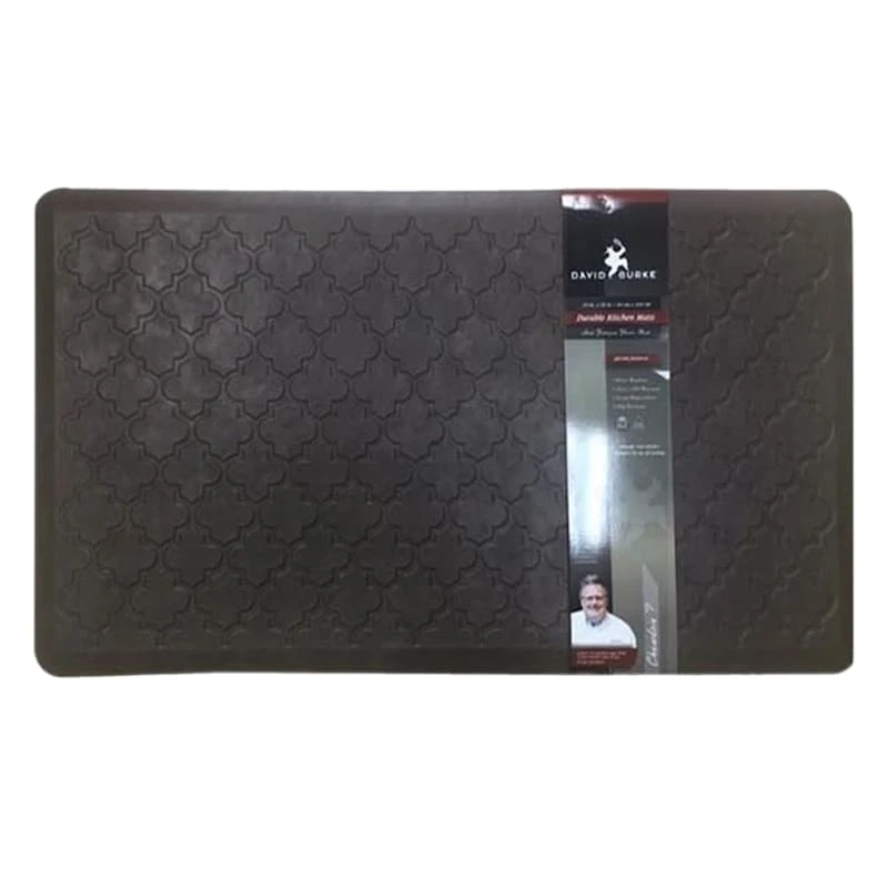 Brown Quatrefoil Embossed G-Step Kitchen Mat, 20x60 1 Brown Quatrefoil Embossed G-Step Kitchen Mat, 20x60