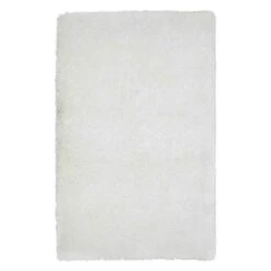 (C102) White Shag Area Rug, 5x7