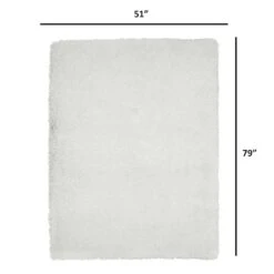 (C102) White Shag Area Rug, 5x7 -Modern Decor Shop c102 white shag area rug 5x7 4