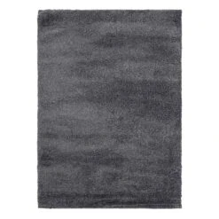 (C179) Macy Charcoal Grey Shag Area Rug, 5x7