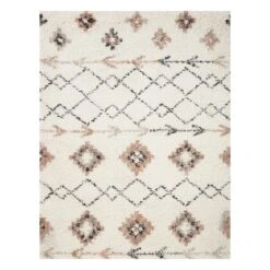 (C184) Found & Fable Alton Ivory Shag Area Rug, 5x7